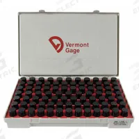 VERMONT GAGE Black Oxide-Coated Pin Gauge Set: Go (Plus), 0.833 in to 0.916 in, ZZ Tolerance Class (MPN 901100900). Key specifications — attr1182482: ZZ; attr1182483: +/-0.00020 in; attr1182499: VERMONT GAGE.