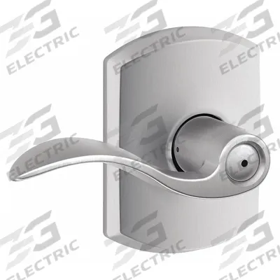 SCHLAGE RESIDENTIAL Door Lockset: Privacy Lever Locksets, Chrome