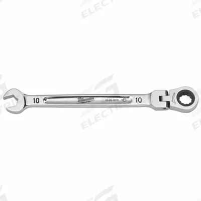 MILWAUKEE Combination Wrench: Chrome Vanadium Steel, Chrome, 10 mm Head Size - Metric 12-Point Ratcheting Combination Wrenches