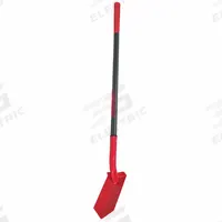 RAZOR-BACK Trenching Shovel: Steel Blade, 14 ga, Straight Handle Type, Fiberglass Handle (MPN 47035). Key specifications — Blade Color: Red; Handle Color: Gray; Blade Material: Steel.