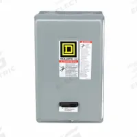 SQUARE D NEMA Magnetic Motor Starter: Non-Reversing, 3 Poles, NEMA Size 2, 45 A, 208V AC Coil (MPN 8536SDG1V08H30). Key specifications — attr211388: SQUARE D; attr951453: 208V AC; attr951489: Three; attr951482: None; attr951498: Screw Clamp Terminals; attr951468: No; attr984070: None; attr984425: No Auxiliary Contacts Included.