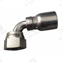 AEROQUIP Hydraulic Crimp Fitting: Steel x Steel, 90° Elbow, -6 For Hose Dash Size, ORS x Crimp (MPN FJ3255-0606S). Key specifications — Fitting Gender: Female x Genderless; Fitting Connection Type: ORS x Crimp; For Hose Dash Size: -6; Thread Size: 11/16"-16; Brand: AEROQUIP.