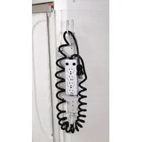 METRO Outlet Strip for Medical Carts: 2 1/2 in Overall Ht, 15 ft Cord Lg, 1 1/2 in Overall Wd, Steel (MPN SXR595). Key specifications — Color: White; Plug Type: Three Prong; Finish: Powder Coated; Material: Steel; Includes: 15 ft Cord and Mounting Bracket; Brand: METRO.