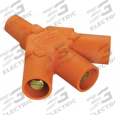 HUBBELL 3-Fer: Female-Male-Male-Male, Orange, 600V AC/600V DC, 400 A - 3-Fer Triple-Tap Tees
