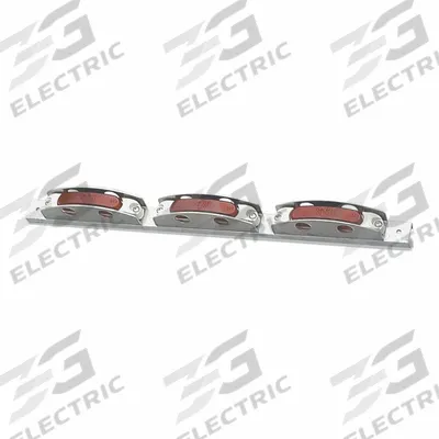 GROTE Bar Lamp: Marker Light, LED, Rectangular, Red, Bracket, Male Bullet Connector - Marker Lights