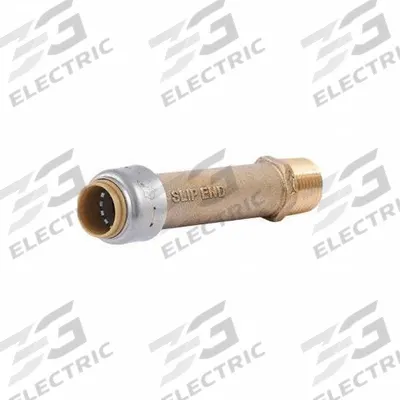 SHARKBITE MAX Push-Fit Adapter Fitting: Straight, 1/2 in OD x 1/2 in Pipe Size, Brass - Standard Brass Push-to-Connect Tube Fittings