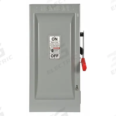 Siemens Safety Switch: Non-Fusible, 100 A, Single Phase, 600V AC, Galvanized Steel - Non-Fusible Safety Switches