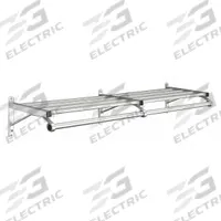 GLARO Wall-Mount Garment Rod: Rod Design (No ) Hooks, 7 in Overall Ht, 48 in Overall Wd, Aluminum (MPN 501-48SA). Key specifications — Color: Silver; Finish: Satin; Material: Aluminum.