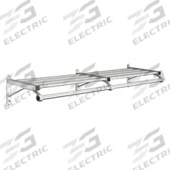 GLARO Wall-Mount Garment Rod: Rod Design (No ) Hooks, 7 in Overall Ht, 48 in Overall Wd, Aluminum (MPN 501-48SA). Key specifications — Color: Silver; Finish: Satin; Material: Aluminum.