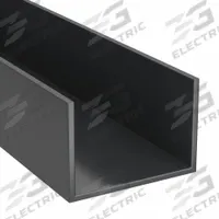 PVC U-Channel: 5 ft Lg, 2 51/100 in Outside Base Wd, 1 47/100 in Outside Leg Lg, Opaque, Dark Gray (MPN 1UNJ9). Key specifications — Clarity: Opaque.