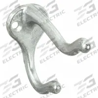 APPROVED VENDOR Coat Hook: Screw, 20 lb Wt Capacity, 2 Points per Hook, Silver, 3 in Projection (MPN 1HFL7). Key specifications — Color: Silver; Finish: Unfinished; Material: Aluminum; Product Type: Coat Hook.
