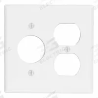 LEVITON Wall Plate: Combo, 2 Gang, White, Std Size (MPN 88046). Key specifications — Brand: LEVITON; Material: Metal.