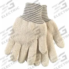 MCR SAFETY Knit Gloves: L ( 9 ), Glove Hand Protection, Uncoated, 500°F Max Temp, Cotton, 12 PK (MPN 9429). Key specifications — Knit Material Color: Brown/White; Brand: MCR SAFETY.