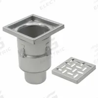 BLUCHER Floor Drain: 8 in Grate Size, 3 in Nominal Pipe Size, No Hub, Stainless Steel, Slotted (MPN BFD-313). Key specifications — Color: Silver; Connection Type: No Hub; Brand: BLUCHER.
