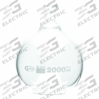 UNITED SCIENTIFIC SUPPLIES Glass Flasks: 2,000 mL, Colorless, Round - Glass Boiling Flasks
