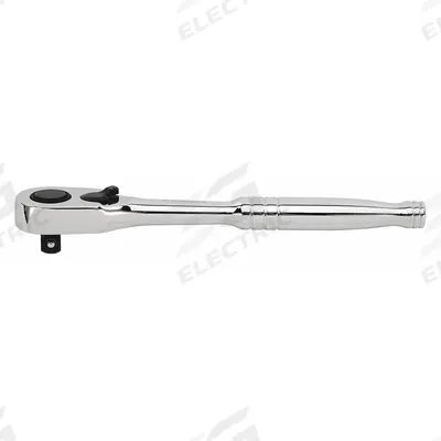 STANLEY Hand Ratchet: Pear, Reversible, 6 in Overall Lg, Chrome, 7° Min Arc Swing - Standard-Head Ratchets
