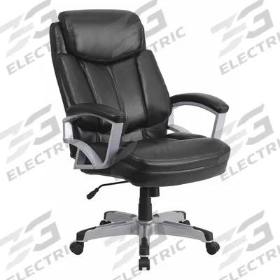 FLASH FURNITURE Office Chair: Hercules, Black, Faux Leather Material - Fixed-Arm Office Chairs
