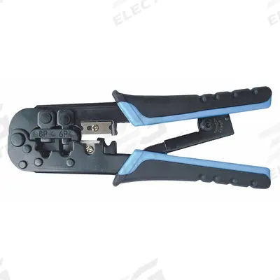 WESTWARD Crimper: For RJ-11/RJ-12/RJ-45, 7 1/4 in Overall Lg, Deluxe Cushion Grip - Modular Data Plug Crimpers