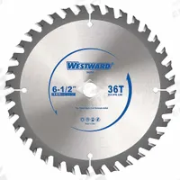 WESTWARD Circular Saw Blade: 6 1/2 in Blade Dia., 36 Teeth, 0.07 in Cut Wd, 5/8 in Arbor Size (MPN 24EM37). Key specifications — attr1116119: WESTWARD; attr1145631: Aluminum.