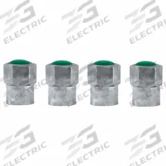 SLIME Nitrogen Valve Caps: Tire Valve Caps, Nitrogen, Round, Green, Std Bore Compatible Valve Size (MPN 20230). Key specifications — Compatible Valve Size: Standard Bore; Color: Green; Product Type: Tire Valve Caps; Shape: Round; Design: Nitrogen; Material: Metal; Brand: SLIME.