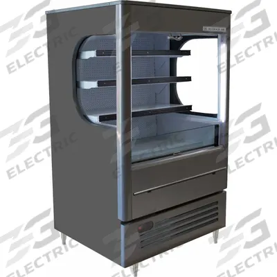 BEVERAGE-AIR Refrigerated Merchandiser: 63 3/4 in x 35 1/2 in x 31 3/4 in, Gray, 3 Shelves - Open Refrigerator Merchandisers