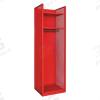 HALLOWELL Gear Locker: 24 3/4 in x 22 in x 84 in, Steel, 2 Shelves, 4 Compartments, Red, Open Front (MPN TGNN42(84)-1C-G-RR-HT). Key specifications — Includes Hanging Rod: Yes; Locker Color: Red; Frame Assembled: Assembled; Locker Finish: Galvanneal; Locker Material: Steel; Includes Footlocker: No; Includes Security Box: No; Open Front: Yes.