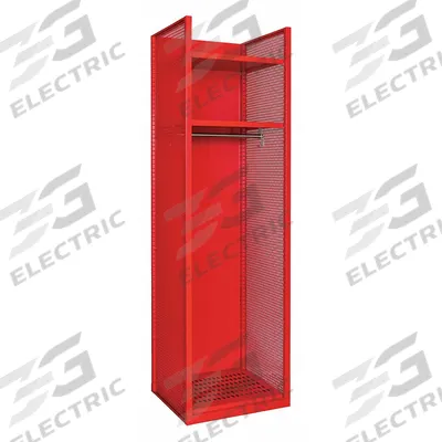 HALLOWELL Gear Locker: 24 3/4 in x 22 in x 84 in, Steel, 2 Shelves, 4 Compartments - Firefighter Open-Front Ventilated Metal Gear Lockers