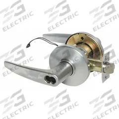 STANLEY SECURITY SOLUTIONS Door Lockset: Storeroom Lever Locksets, Chrome, ADA Compliant, Electrical (MPN 9KW37DEU16DS3626). Key specifications — Ligature Resistance: Not Ligature-Resistant; Brand: STANLEY SECURITY SOLUTIONS; Visual Indicator Message: No Message; Lockset Style: Curved; ADA Compliant: Yes; Finish: Satin Chromium-Plated : Zinc Alloy.