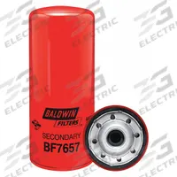 BALDWIN FILTERS Fuel Filter: Spin-On, 4 1/4 in Outside Dia, M30 x 1.50 Thread Size, Cellulose, Mack (MPN BF7657). Key specifications — attr1137520: BF7657; attr434022: BALDWIN FILTERS; attr427730: Cellulose; attr427731: Integral Post Seal; attr1017112: Buses; attr1017113: Mack.