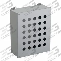 HAMMOND Push Button Enclosure: 30mm, 30 Holes, Carbon Steel, NEMA 12 (MPN 1489P30). Key specifications — attr211299: HAMMOND; attr1043605: Indoor Dust & Water Droplets.