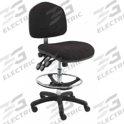 BENCHPRO Office Chair: Washington, Black, Fabric Material, 15 1/2 in Back Ht - Armless Office Chairs