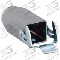 HARTING Rectangular Connector Housing: Size 3 A, Cable to Cable Mount, Gray, Zinc Die-Cast, Zinc (MPN 09200031750). Key specifications — IP Rating: IP44; Size Designation: 3 A; Cable Entry Thread Size: PG11; Locking Type: Single Lever; Brand: HARTING; Primary Material: Zinc; Operating Temperature Range: -40 to 125 Degrees C; Entry Type: Single-Entry.