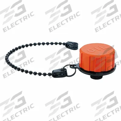 ELESA Hydraulic Breather: Orange Splash Guard, 1", BSPP, 200 mm Nominal Tether Lg - Tethered Filter Breather Vents