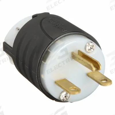 LEGRAND Straight Blade Plug: 6-15P, 250V AC, 15 A, 2 Pole, 3 Blade, Black/White (MPN PS5666XGCM) - Status-Indicating Plugs