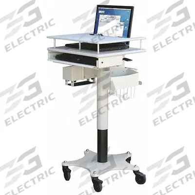AFC INDUSTRIES Adjustable-Height Computer Stand: 44 in Max Desktop Ht, 28 in Min Desktop Ht - Adjustable-Height Mobile Medical Workstations