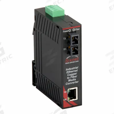RED LION Media Converter: Unmanaged, DIN Rail, 2 Ports, RJ45, 100 Base-FX/10/100 Base-TX - Ethernet Converters