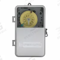 INTERMATIC Electromechanical Timer: 24 hr, 208-277V AC, DPST, Mechanical (MPN T104PCD82). Key specifications — Body Material: Plastic; Indoor/Outdoor Usage: Indoor; Mounting Style: Surface; Brand: INTERMATIC.