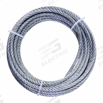 APPROVED VENDOR Wire Rope: Galvanized Steel, 7 x 19, 1,400 lb Working Load Limit - Galvanized-Steel Wire Rope