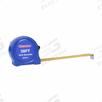 WESTWARD Tape Measure: Nonmagnetic Single Hook Tip, 30 ft, Plastic - Standard (Inch) Tape Measures