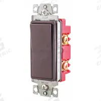 BRYANT Wall Switch: Rocker Switch, 4-Way, Maintained, Brown, 120/277V AC, 20 A (MPN 9904). Key specifications — Illuminated: No; Voltage Rating: 120/277V AC.