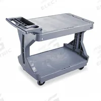 AKRO-MILS Utility Cart: 400 lb, 2 Shelves, 32 in L x 22 in W Self, Gray, Flat (MPN 30936GREY). Key specifications — Shelf Color: Gray; Brand: AKRO-MILS; Caster/Wheel Configuration: (2) Swivel with Brake.
