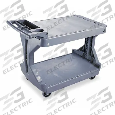 AKRO-MILS Utility Cart: 400 lb, 2 Shelves, 32 in L x 22 in W Self, Gray - Adaptable-Design Utility Carts