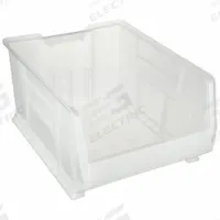 AKRO-MILS Super Size Bin: 23 7/8 in Overall Lg, 18 1/4 in x 12 in, Clear, Stacking Capable (MPN 30289SCLAR). Key specifications — Mobility: Stationary; Material: Plastic; Brand: AKRO-MILS; Stackable: Stacking Capable.