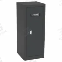 PROTO Side Cabinet: Black, 6 Drawers, Keyed, 27 in W x 27 in D x 65 in H, Black / Gloss, 550 (MPN J552665B-6DB-LK). Key specifications — Brand: PROTO; Drawer Color: Black; Drawer Slide Type: Ball Bearing; Series: 550; Locking System: Keyed.