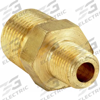 PARKER Metal Pipe Straight: Straight, Brass, 1/2 in x 3/8 in - Threaded Extreme-Pressure Hydraulic Pipe Fittings