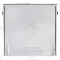 BELL Weatherproof Cover: Die-Cast Zinc, Outdoor Receptacles, 2 Gangs, 4 1/2 in Overall Ht, 3R, Gray (MPN 5033-0). Key specifications — Brand: BELL; Color: Gray; Compatible with Product Type: Outdoor Receptacles; Mounting Orientation: Vertical.