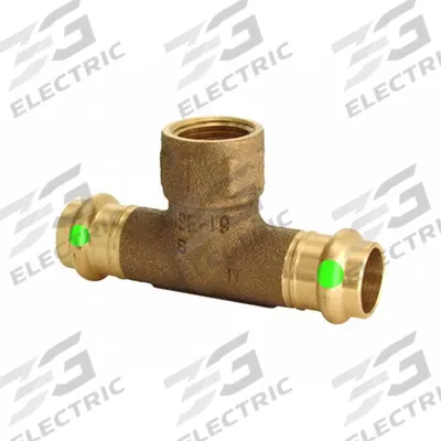 VIEGA PROPRESS Crimp Tee Fitting: Tee, 1 1/2 in CTS x 1 1/2 in CTS x 1/2 in Pipe size - Plumbing Copper & Bronze Press Tube Fittings