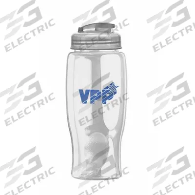 QUALITY RESOURCE GROUP Water Bottle: 27 oz Capacity, Clear, PETE, BPA-Free - Plastic Water Bottles