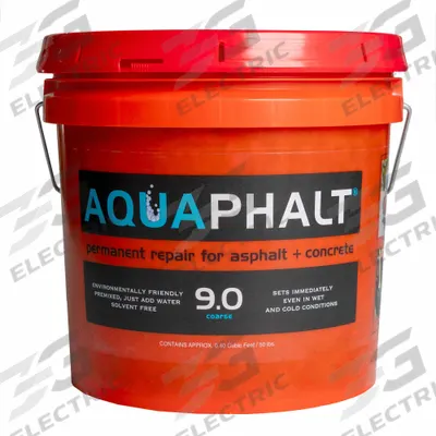 AQUAPHALT Asphalt and Concrete Patch: 9.0, Plant-Based Asphalt Mix, 50 lb Container Size - Water-Activated Pothole Cold Patching