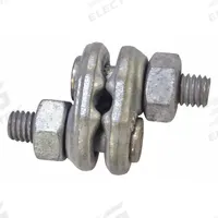 CROSBY Wire Rope Double-Saddle Clip: 3/8 in Compatible Rope Dia, 5 1/4 in Rope Turnback Lg, Steel (MPN 1010514). Key specifications — attr988144: Forged; attr988137: Silver; attr988149: Steel; attr988168: CROSBY.